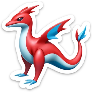 Shiny Latias-Salamence-Fakémon-hybrid-creature (full body)  sticker