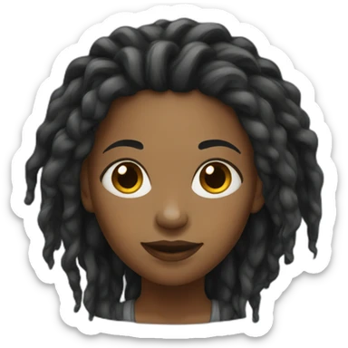 Black woman with dreadlocks  sticker