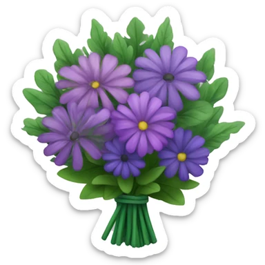 Green and purple bouquet  sticker