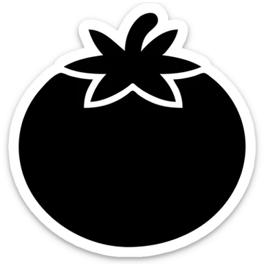 white tomato, minimal flat icon sticker