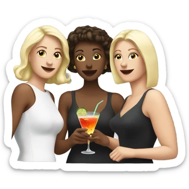 Three white women drinking cocktails sticker