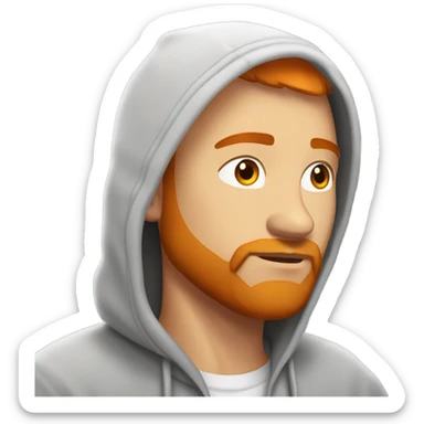 Handsome man with orange beard orange short hairs and 3 days beard wearing a hoodie while he prays sticker