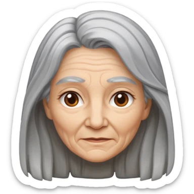 cara vieja por un lado y cara joven por otro lado de una mujer sticker