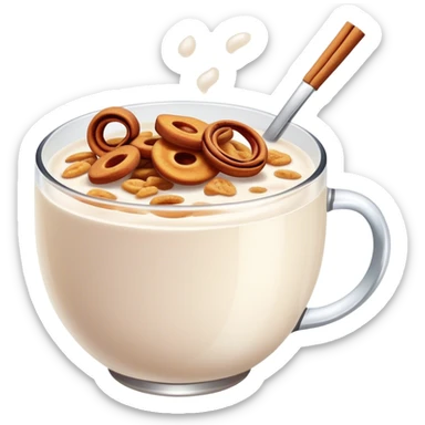Cinnamon cereal in milk sticker