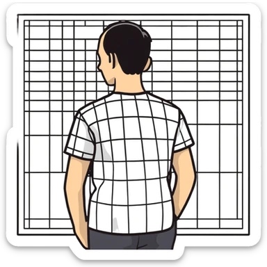 Patch test for skin allergies on a person's back with multiple square patches in a grid pattern sticker