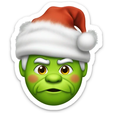 fat grinch with christmas hat  sticker