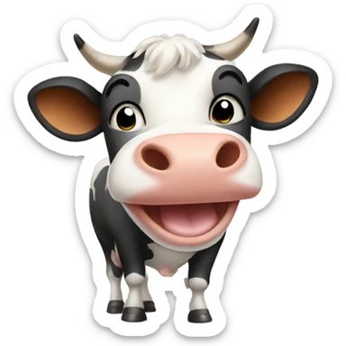 A cow doing stretches sticker