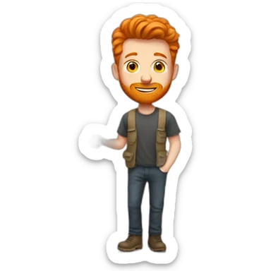 Ginger artist in his art studio sticker