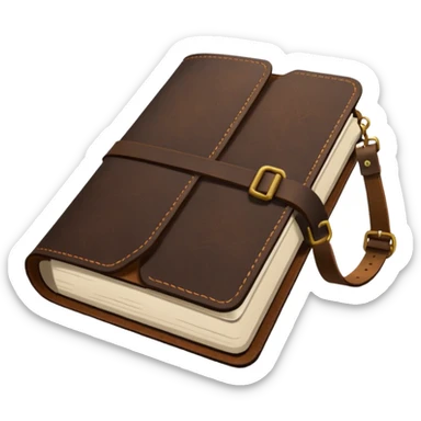 dark brown leather travelers journal sticker