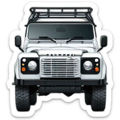 white series 1 land rover defender from front angle sticker