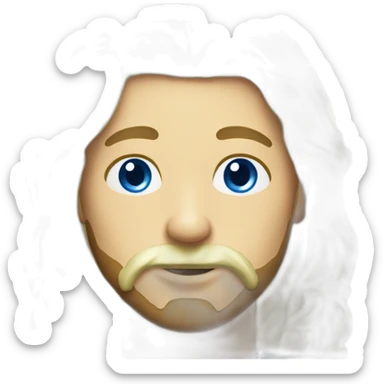 Blond man blue eyes beard Italian icecream sticker