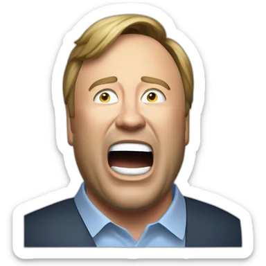 alex jones, infowars, yelling sticker