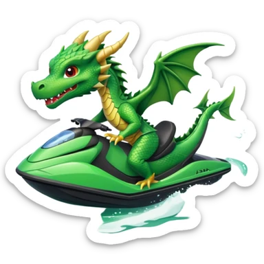 dragon on a jetski  sticker