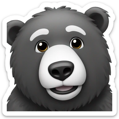 Black and white bear sticker