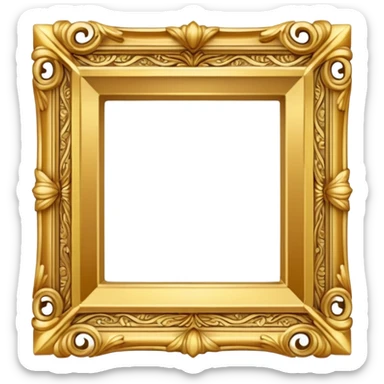 Gold square vintage frame  sticker
