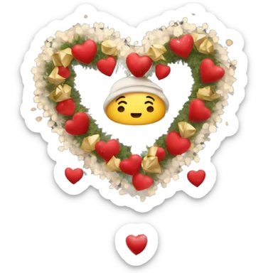 New Year's heart with garlands sticker