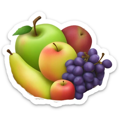 Fruit basket with only apples pears and grapes sticker