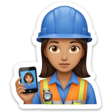 opérateur contrôle non destructif féminin brune sticker