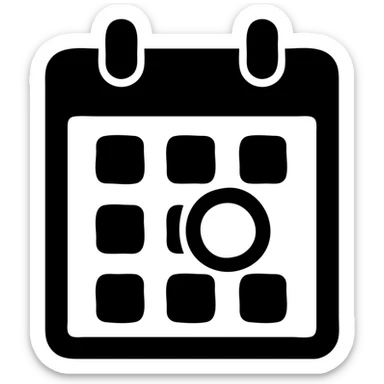 calendar page with a single day circled, clean and bold, representing short term sticker