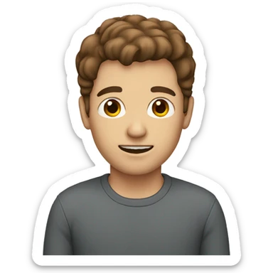 Creepy guy with short brown hair  sticker