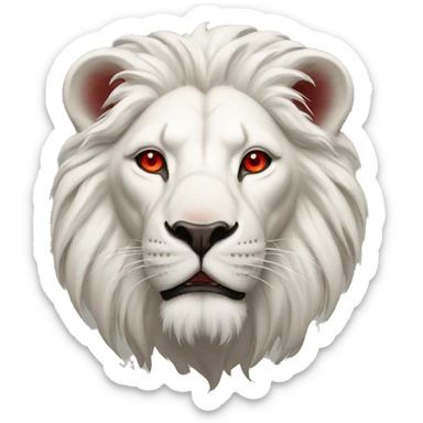 White lion with red eyes sticker
