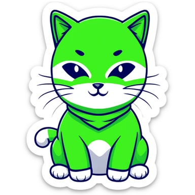cat in a green balaclava sticker