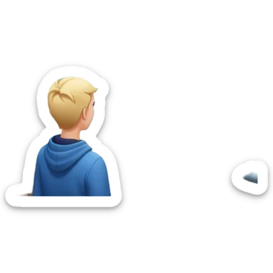 quelqu'un qui admire la vue depuis un point panoramique qui done sur une ville
 sticker