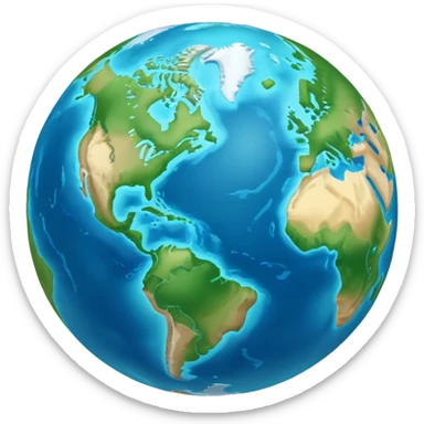 planet Earth with continents and oceans sticker