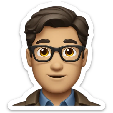 dark brown haired young clark kent front view sticker