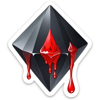 Black diamond with blood drips sticker