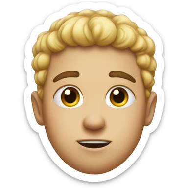 a boy with a blad spot in his head mad with big mad eyebrows  sticker