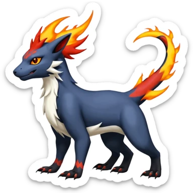 Absol-Typloshion-Salandit-Zangoose-Fusion (full body) sticker