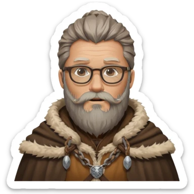 Glasses-Wearing wild viking büst sticker