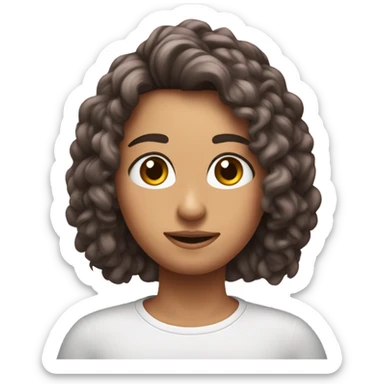 Somente rosto, olhos grandes o fofos, bochecha rosa, cabelo rosa sticker