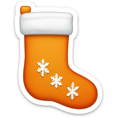 Orange Christmas stocking  sticker