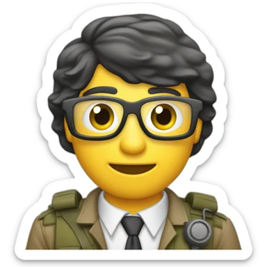 periodista reportero de guerra con microfono sticker