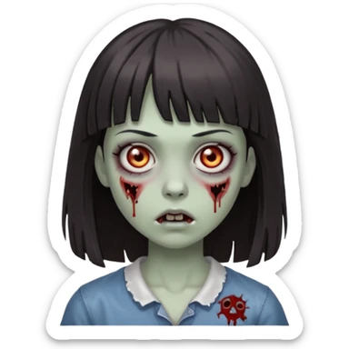 Zombie girl de franja  sticker