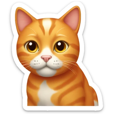 Orange cat with a cute face sticker