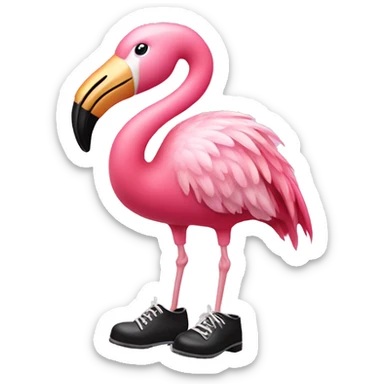 Pink flamingo wearing tap shoes sticker