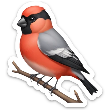 Round and cute bullfinch sticker