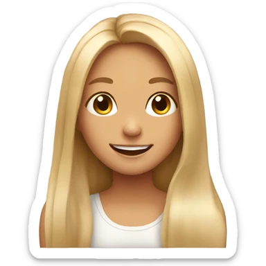 smiling girls with long hair sticker