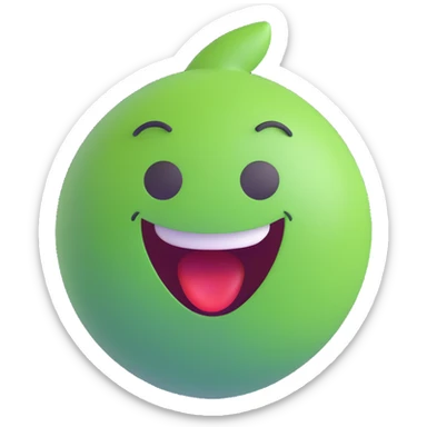 LFG emoji character in light green color, playful style, excited face, no text sticker