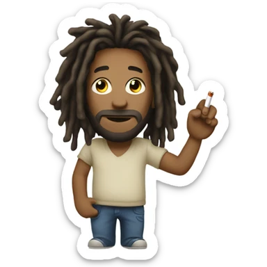 guy with dreads with cig sticker
