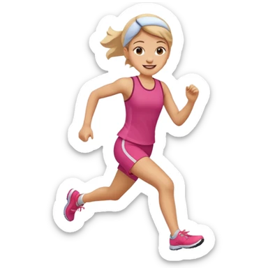 girl doing run sticker