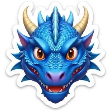 blue dragon face sticker