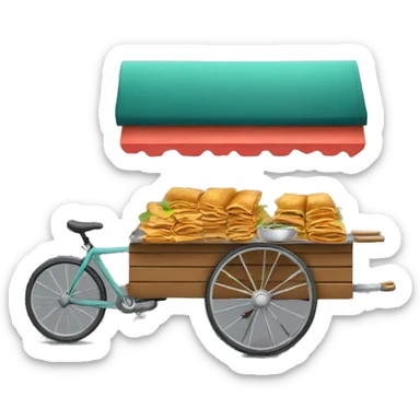 Street cart selling kathi roll sticker