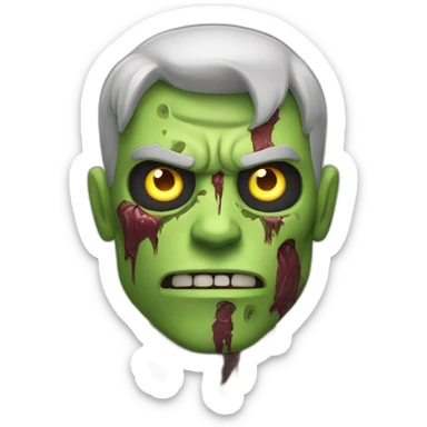 Half zombie man with muscles sticker