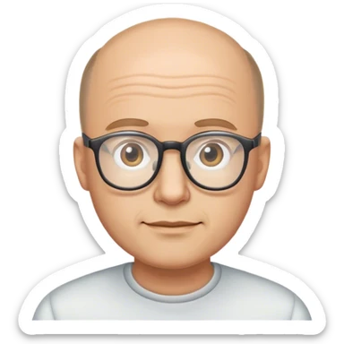Balding man with glasses  sticker