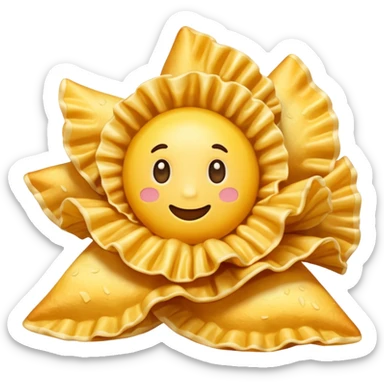 Illustrate a realistic close-up of Ruffles chips showing wavy ridges & golden crunch. sticker