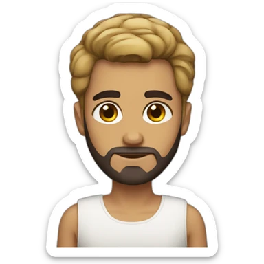 Egyptian skinny guy with trimmed hair and a beard sticker